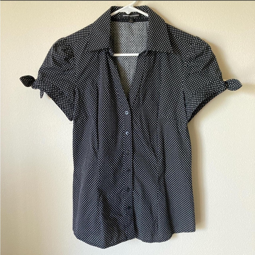 Black Polka Dot Women's Top